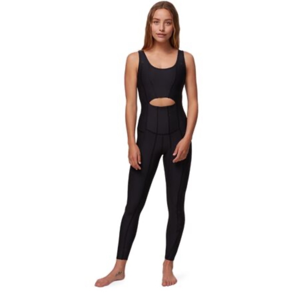 Ghost Flower Earth Onyx One Piece Jumpsuit Athletic Black Womens Sz S Gymastic